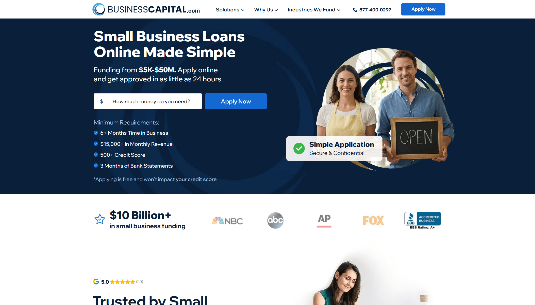 Case 03 homepage for businesscapital.com
