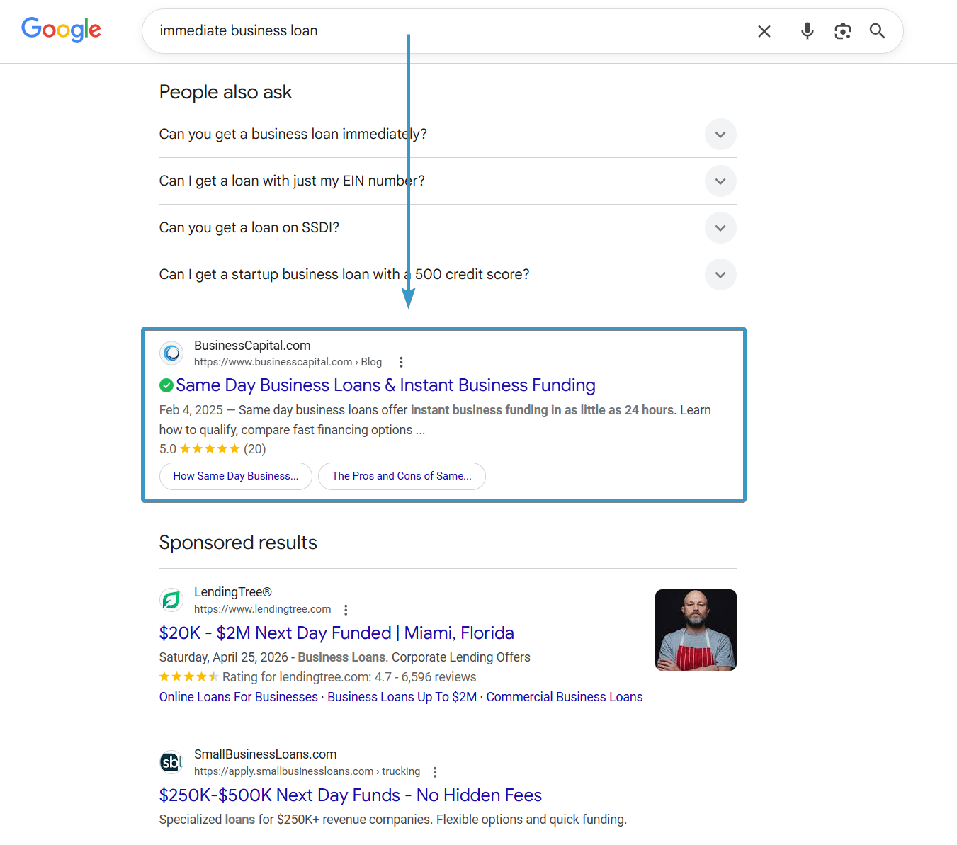 Case 03 Google rankings for businesscapital.com